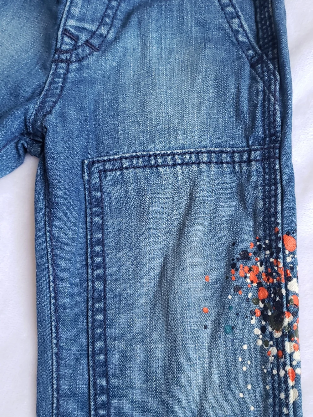 Gymboree Denim Jeans with Paint Splatter Accents